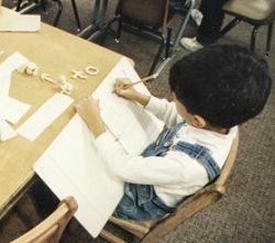 boy at table